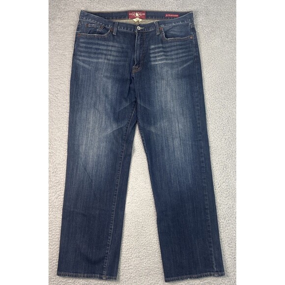 Lucky Brand 361 Vintage Straight Men's 36x32 Dark Wash Jeans Classic Fit - Picture 1 of 8